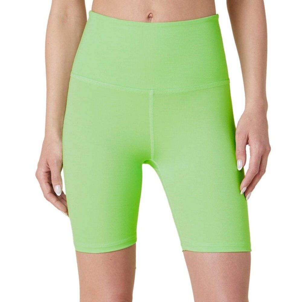 Beyond Yoga Spacedye High Waisted Biker Shorts Matcha Green Run Walk Gym Sz S